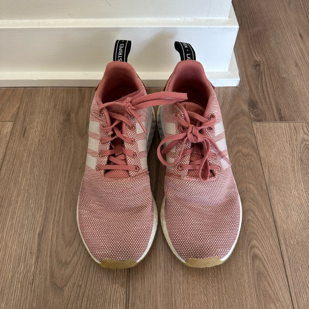 Blush-colored Adidas Boosts, size 9